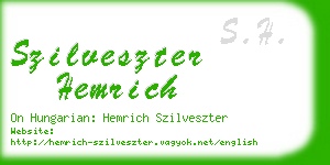 szilveszter hemrich business card